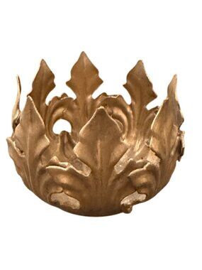 Vintage Rococo Style Leath Decor Solid Brass Chandelier Bobeche